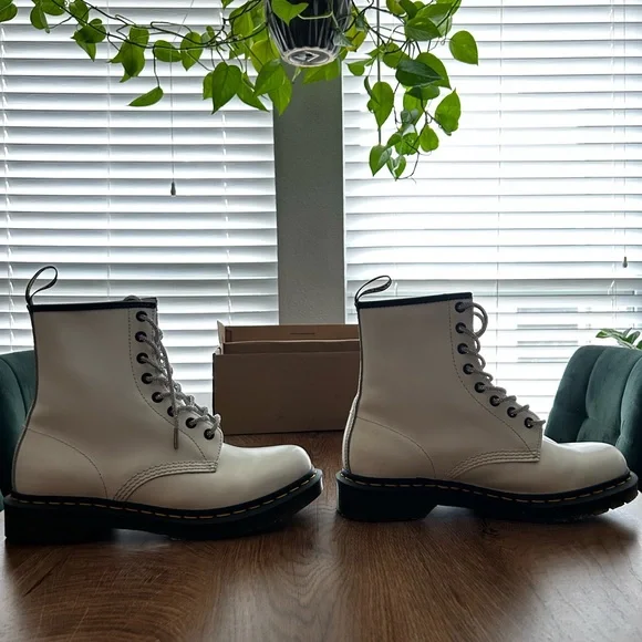 Dr. Martens White Lace Up Boots - Picture 6 of 8